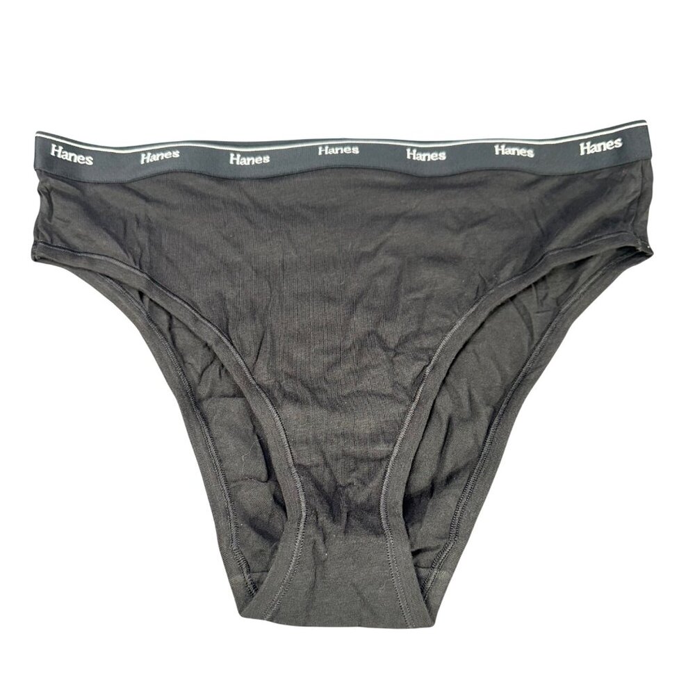 Hanes Originals Womens Size 2XL Panty Brief High Cut Black New Without Tags